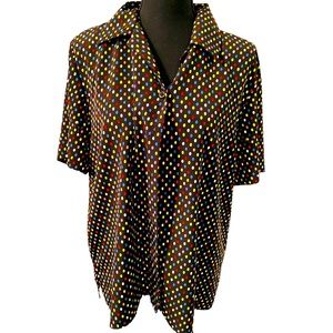 Vintage Leslie Fay Polka Dot Blouse